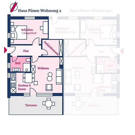 Apartman Haus Fuenen Am Suedstrand 2 *